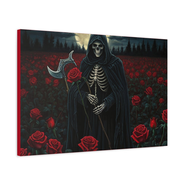Gothic Rose Grim Reaper Canvas Wall Art