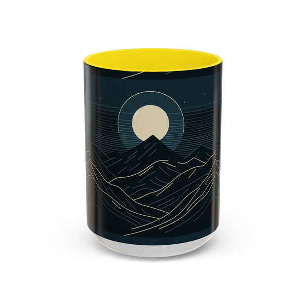 Mountain Moon Accent Coffee Mug, Cozy Mug for Coffee Lovers, Gifts for Nature Enthusiasts, Perfect for Home or Office, Ideal for Relaxation