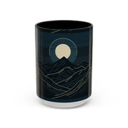 Mountain Moon Accent Coffee Mug, Cozy Mug for Coffee Lovers, Gifts for Nature Enthusiasts, Perfect for Home or Office, Ideal for Relaxation