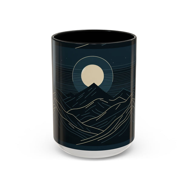 Mountain Moon Accent Coffee Mug, Cozy Mug for Coffee Lovers, Gifts for Nature Enthusiasts, Perfect for Home or Office, Ideal for Relaxation