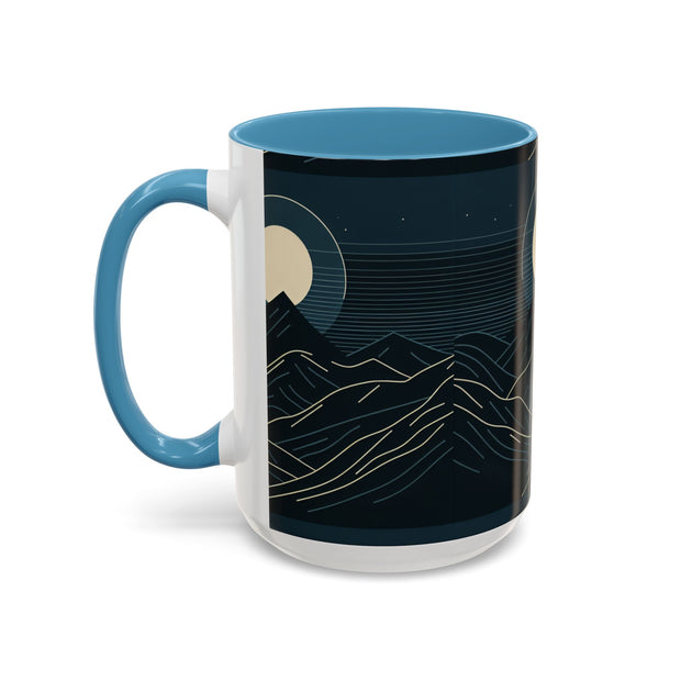 Mountain Moon Accent Coffee Mug, Cozy Mug for Coffee Lovers, Gifts for Nature Enthusiasts, Perfect for Home or Office, Ideal for Relaxation