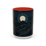 Mountain Moon Accent Coffee Mug, Cozy Mug for Coffee Lovers, Gifts for Nature Enthusiasts, Perfect for Home or Office, Ideal for Relaxation
