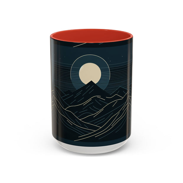 Mountain Moon Accent Coffee Mug, Cozy Mug for Coffee Lovers, Gifts for Nature Enthusiasts, Perfect for Home or Office, Ideal for Relaxation