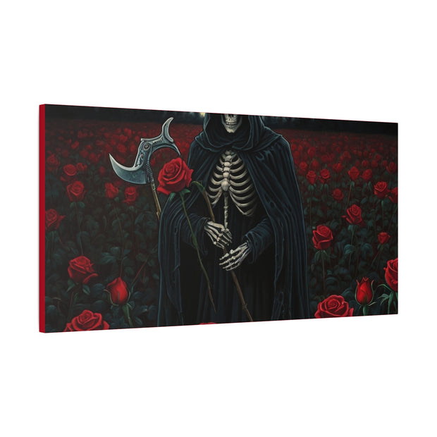 Gothic Rose Grim Reaper Canvas Wall Art