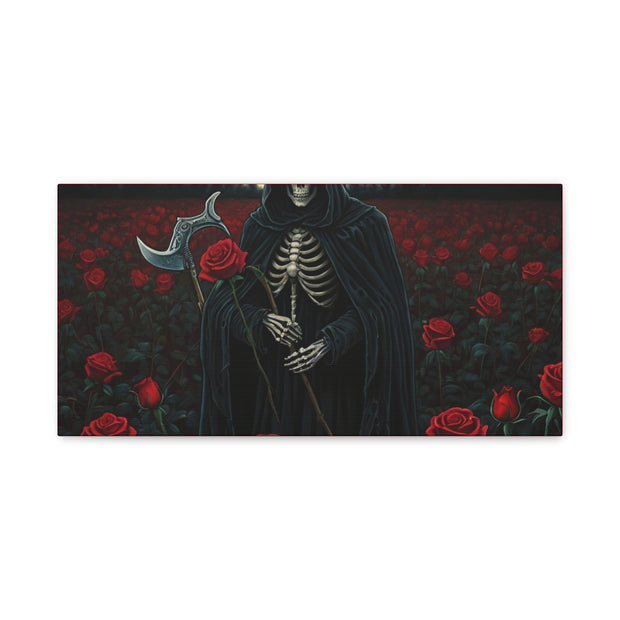 Gothic Rose Grim Reaper Canvas Wall Art