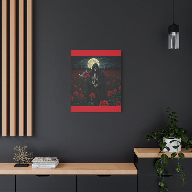 Gothic Rose Grim Reaper Canvas Wall Art