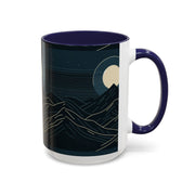 Mountain Moon Accent Coffee Mug, Cozy Mug for Coffee Lovers, Gifts for Nature Enthusiasts, Perfect for Home or Office, Ideal for Relaxation