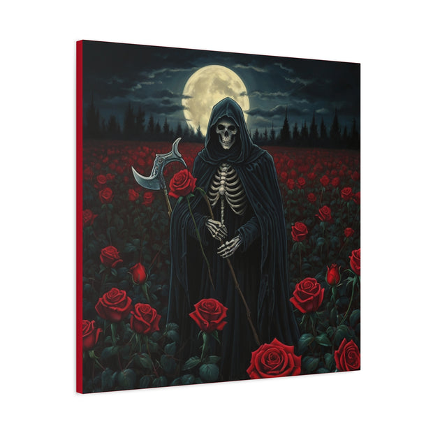 Gothic Rose Grim Reaper Canvas Wall Art