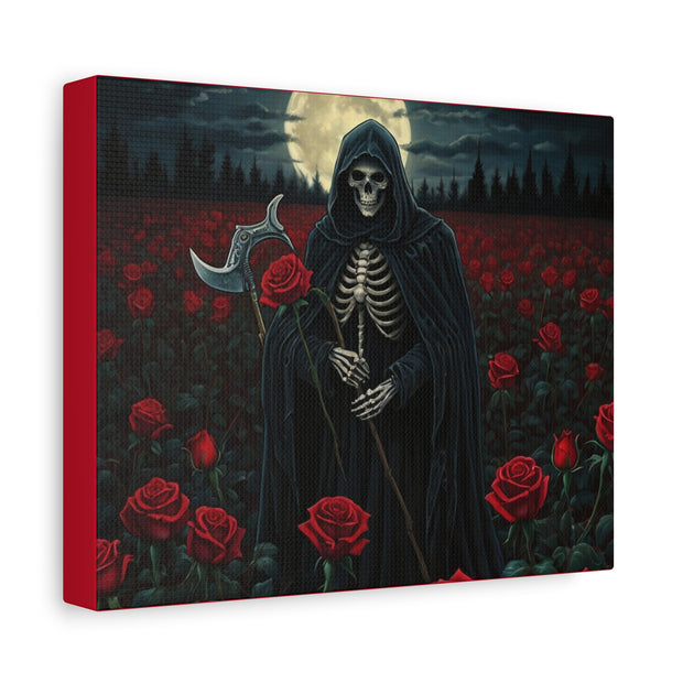 Gothic Rose Grim Reaper Canvas Wall Art