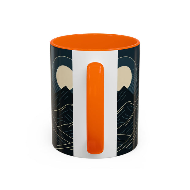 Mountain Moon Accent Coffee Mug, Cozy Mug for Coffee Lovers, Gifts for Nature Enthusiasts, Perfect for Home or Office, Ideal for Relaxation