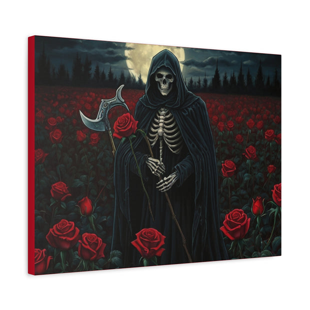 Gothic Rose Grim Reaper Canvas Wall Art