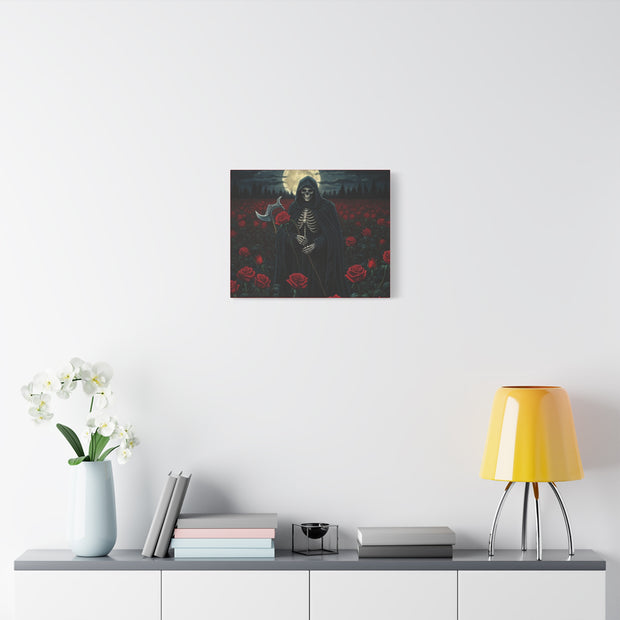 Gothic Rose Grim Reaper Canvas Wall Art
