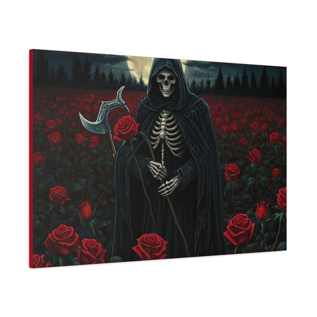 Gothic Rose Grim Reaper Canvas Wall Art