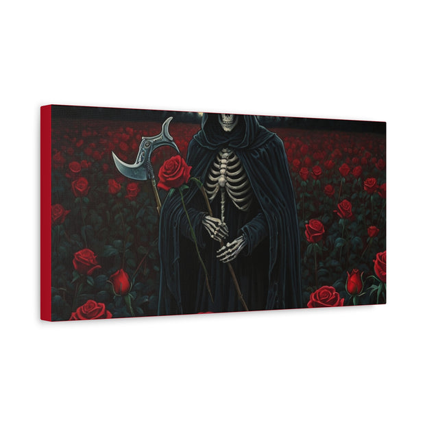 Gothic Rose Grim Reaper Canvas Wall Art