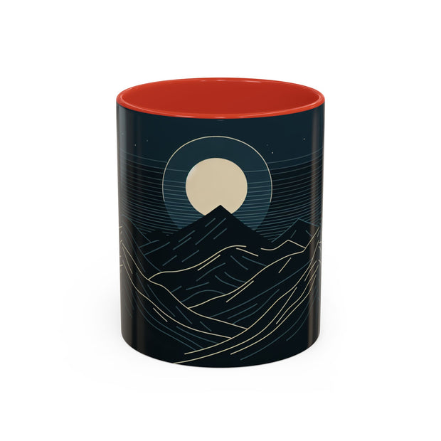 Mountain Moon Accent Coffee Mug, Cozy Mug for Coffee Lovers, Gifts for Nature Enthusiasts, Perfect for Home or Office, Ideal for Relaxation