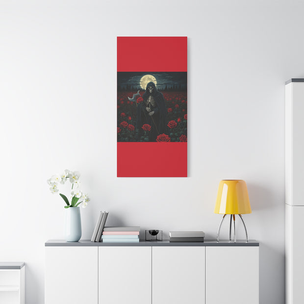 Gothic Rose Grim Reaper Canvas Wall Art