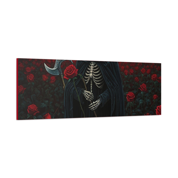 Gothic Rose Grim Reaper Canvas Wall Art