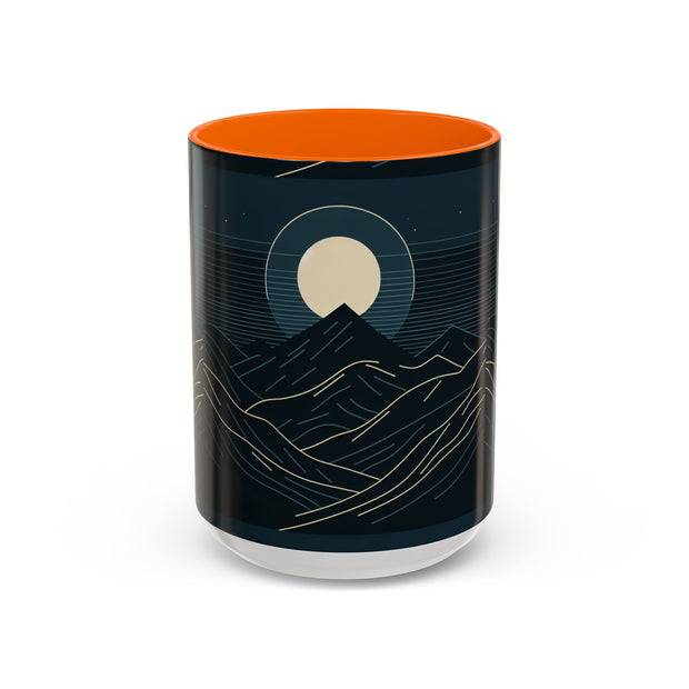 Mountain Moon Accent Coffee Mug, Cozy Mug for Coffee Lovers, Gifts for Nature Enthusiasts, Perfect for Home or Office, Ideal for Relaxation