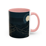 Mountain Moon Accent Coffee Mug, Cozy Mug for Coffee Lovers, Gifts for Nature Enthusiasts, Perfect for Home or Office, Ideal for Relaxation
