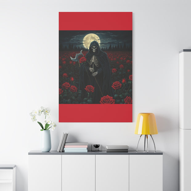 Gothic Rose Grim Reaper Canvas Wall Art