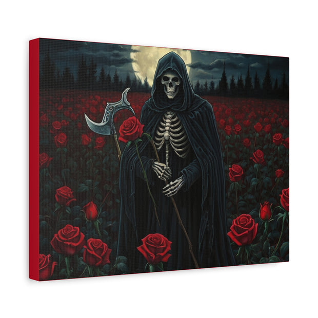 Gothic Rose Grim Reaper Canvas Wall Art