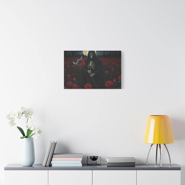 Gothic Rose Grim Reaper Canvas Wall Art