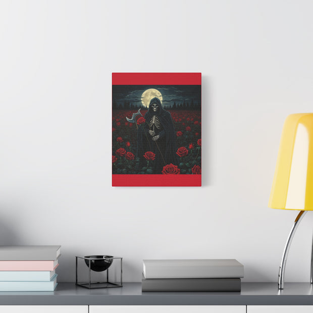 Gothic Rose Grim Reaper Canvas Wall Art