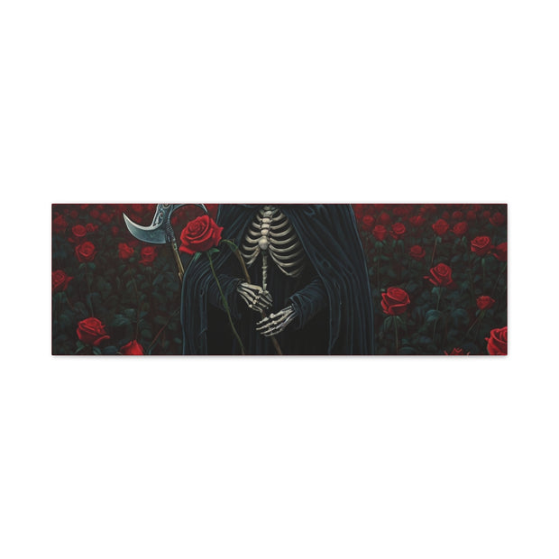 Gothic Rose Grim Reaper Canvas Wall Art