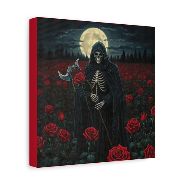 Gothic Rose Grim Reaper Canvas Wall Art