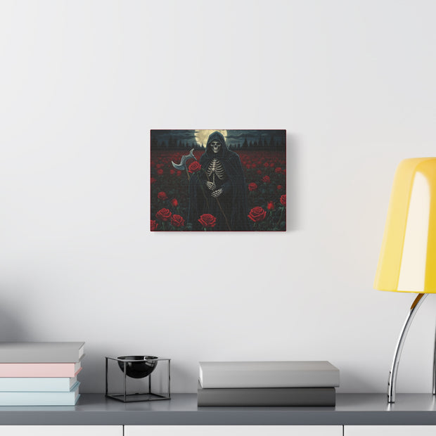 Gothic Rose Grim Reaper Canvas Wall Art
