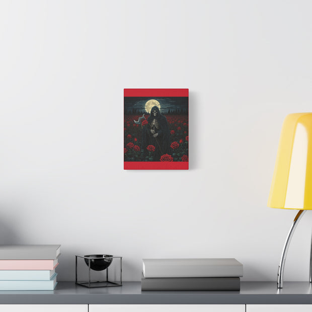 Gothic Rose Grim Reaper Canvas Wall Art