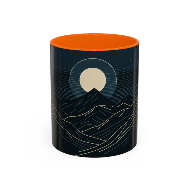 Mountain Moon Accent Coffee Mug, Cozy Mug for Coffee Lovers, Gifts for Nature Enthusiasts, Perfect for Home or Office, Ideal for Relaxation