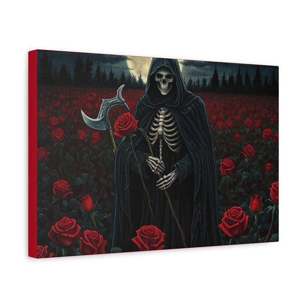 Gothic Rose Grim Reaper Canvas Wall Art