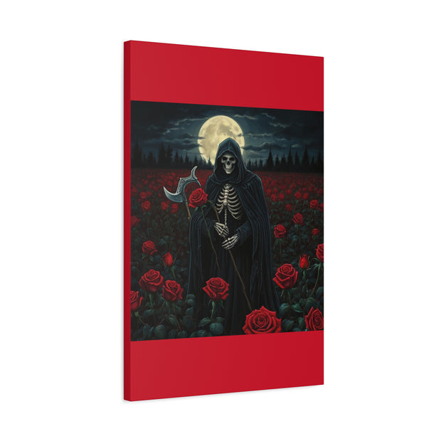 Gothic Rose Grim Reaper Canvas Wall Art