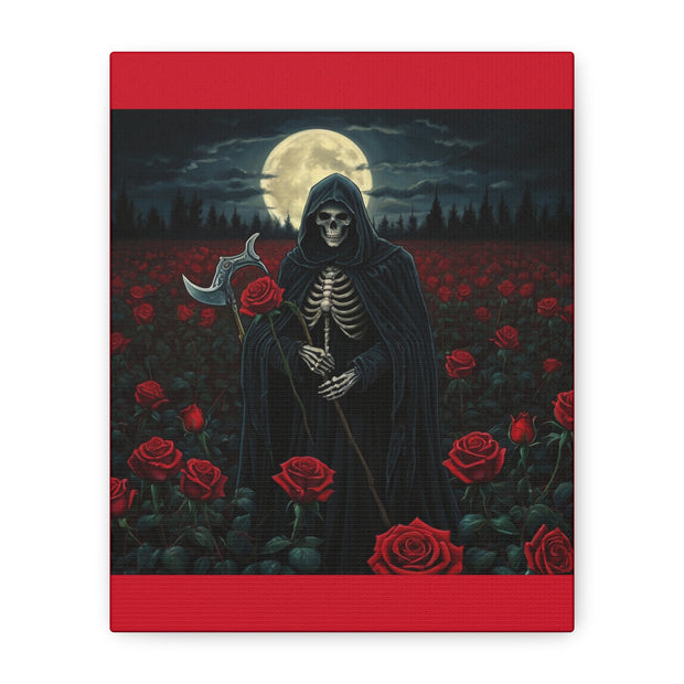 Gothic Rose Grim Reaper Canvas Wall Art