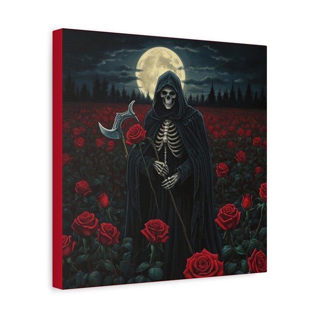 Gothic Rose Grim Reaper Canvas Wall Art