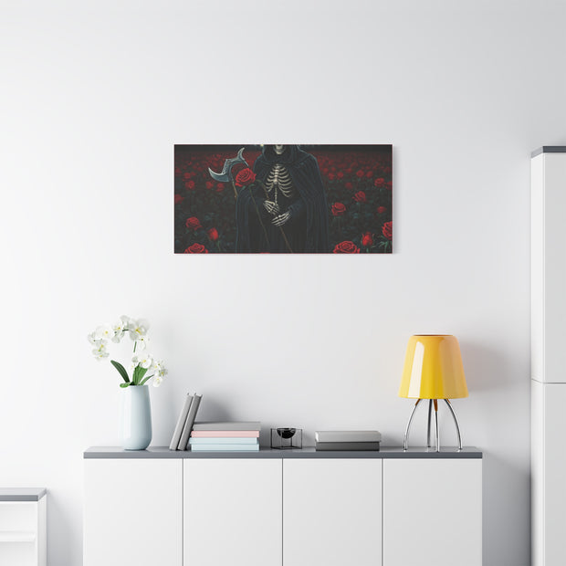 Gothic Rose Grim Reaper Canvas Wall Art