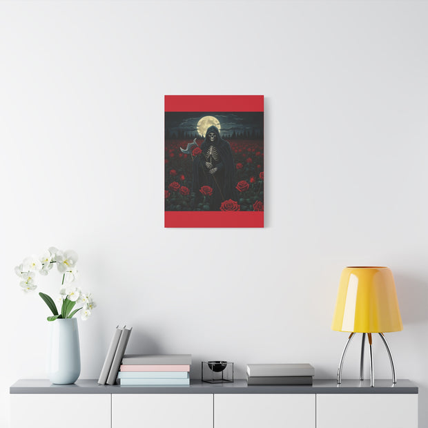 Gothic Rose Grim Reaper Canvas Wall Art