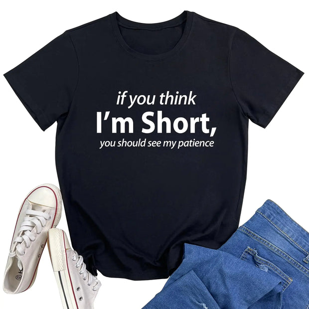 YITAN Women's Cool Summer Graphic Tee Black Small