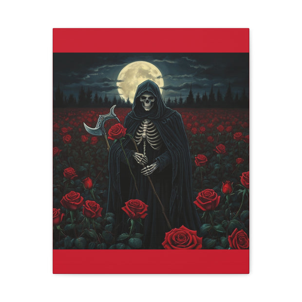 Gothic Rose Grim Reaper Canvas Wall Art