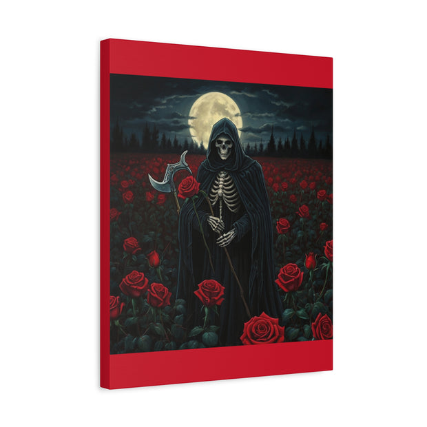 Gothic Rose Grim Reaper Canvas Wall Art