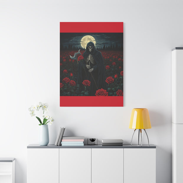 Gothic Rose Grim Reaper Canvas Wall Art