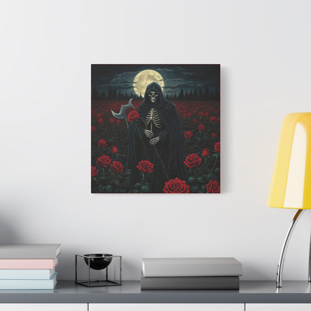 Gothic Rose Grim Reaper Canvas Wall Art