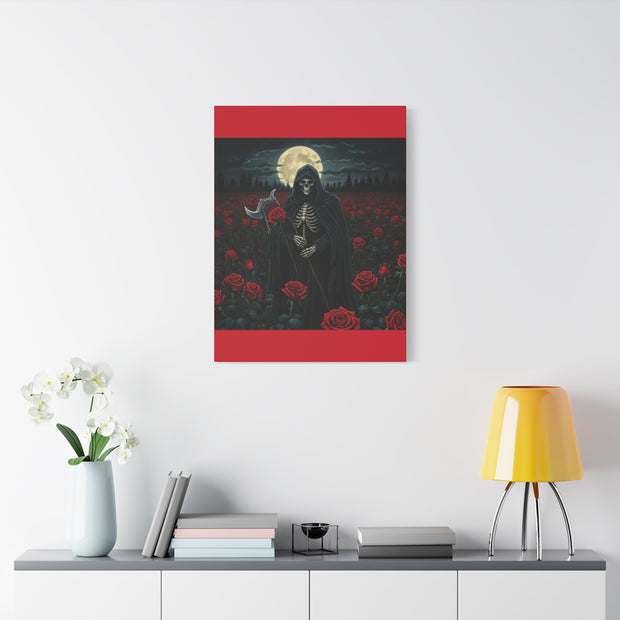 Gothic Rose Grim Reaper Canvas Wall Art