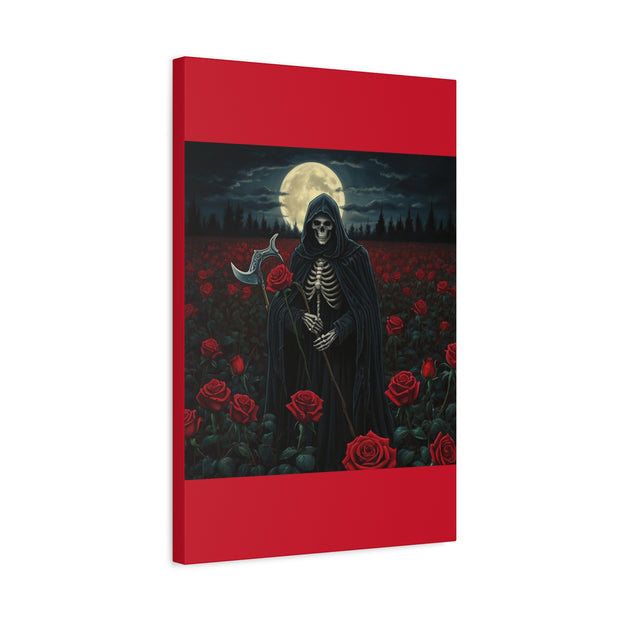 Gothic Rose Grim Reaper Canvas Wall Art