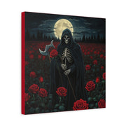 Gothic Rose Grim Reaper Canvas Wall Art