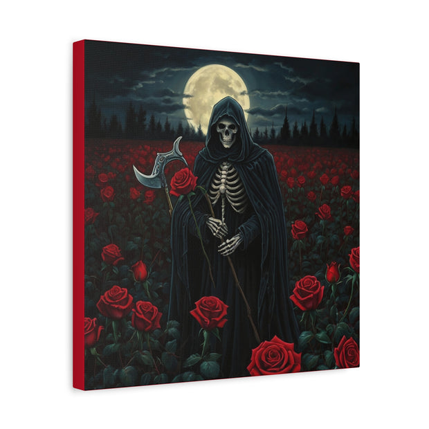 Gothic Rose Grim Reaper Canvas Wall Art