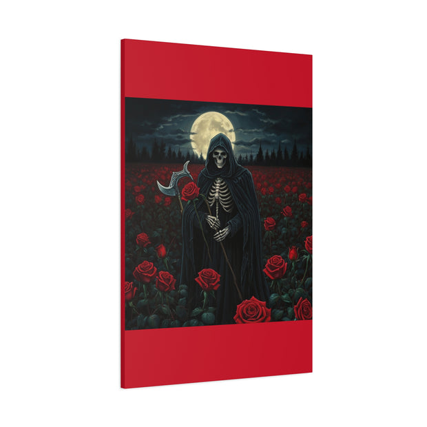 Gothic Rose Grim Reaper Canvas Wall Art