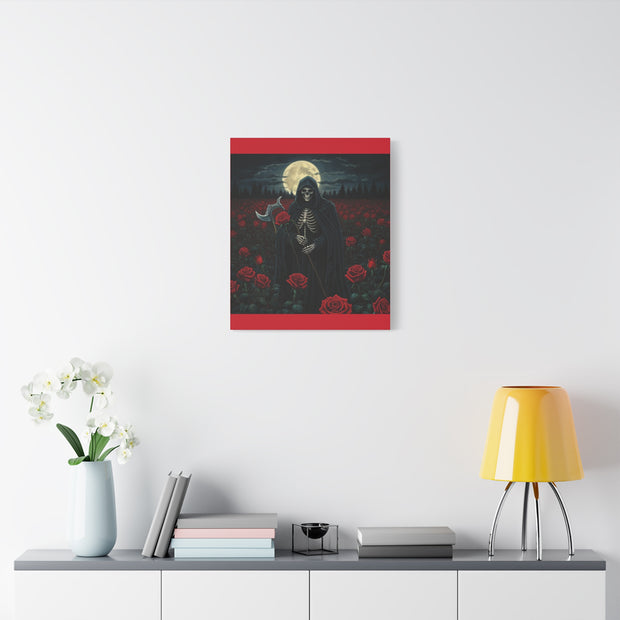 Gothic Rose Grim Reaper Canvas Wall Art