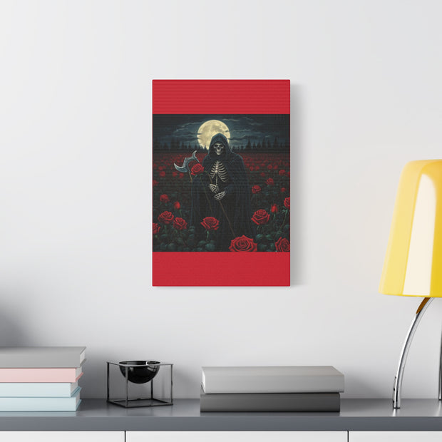 Gothic Rose Grim Reaper Canvas Wall Art